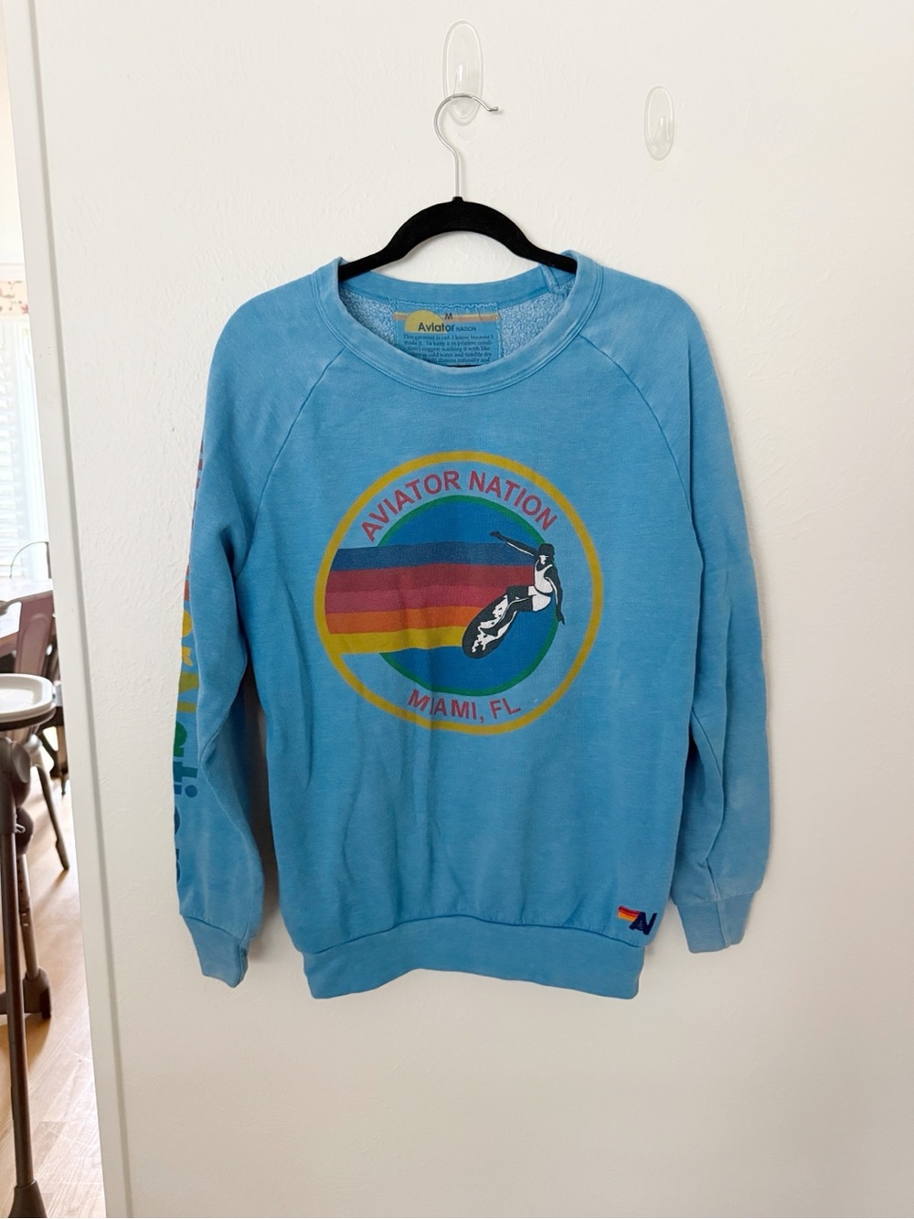 Aviator Nation Miami Crewneck Sweatshirt Sz M
